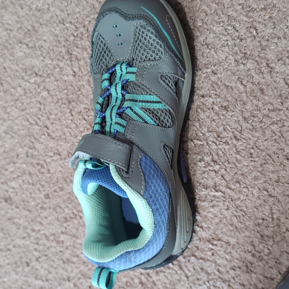 Merrell Trail Chaser Kid's Easy On/Off Outdoor Sneaker SZ 3.5 Gray/Purple/Seafoa - Picture 8 of 10